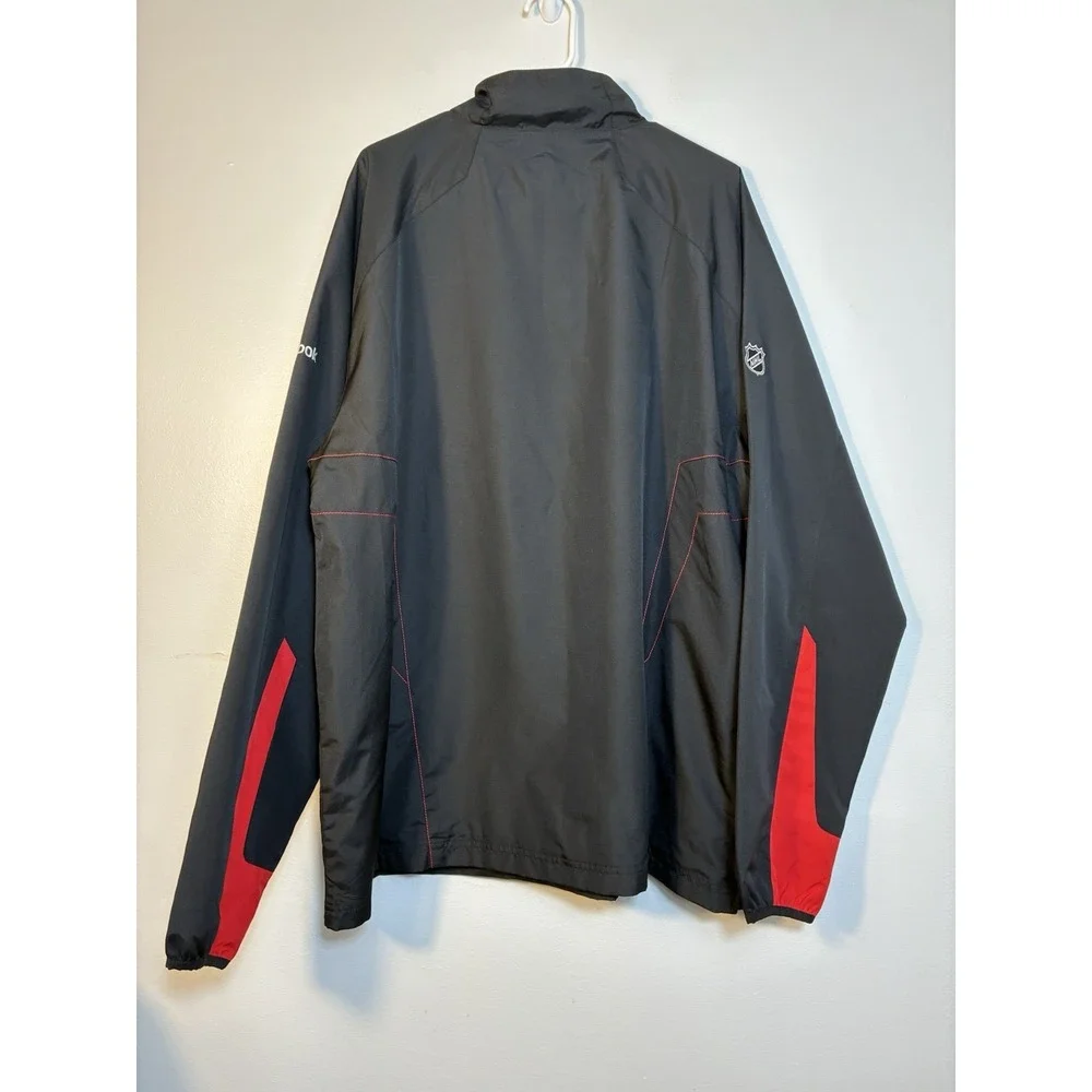 Reebok‎ NHL Windbreaker Men's XL Chicago Blackhawks 1/4 Zip Hockey Lightweight